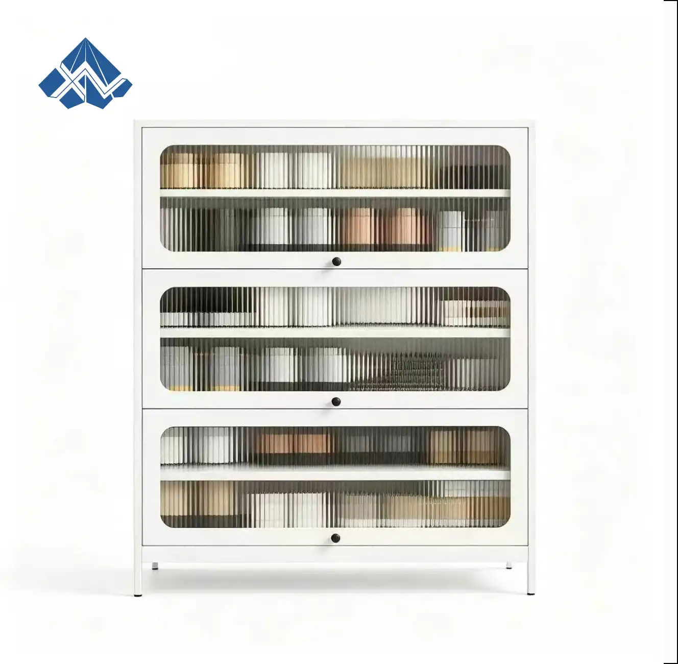 Three Door Square Panel Shoe Cabinet